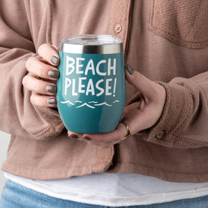 'Beach Please' Wine Tumbler