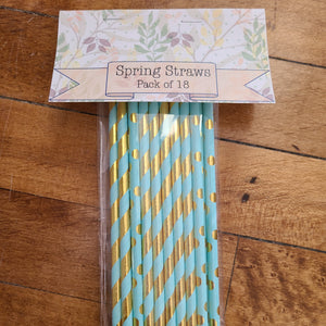 Spring Paper Straws - Blue