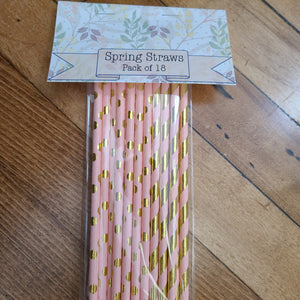 Spring Paper Straws - Pink