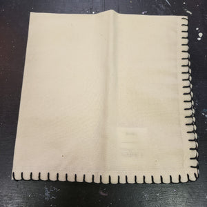 Cream Cloth Napkin with Black Stitching