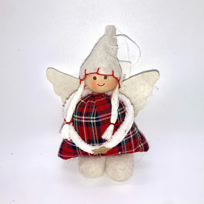 Plaid Angel Christmas Ornament