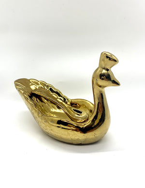 Gold Swan Salt Dish with Spoon