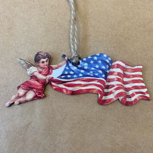 Vintage USA Wooden Ornament
