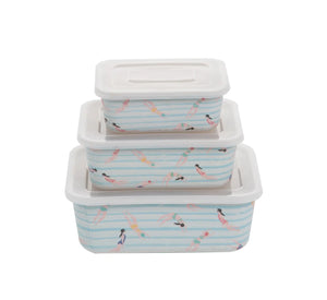 Bamboo Swim Print Containers Set of 3