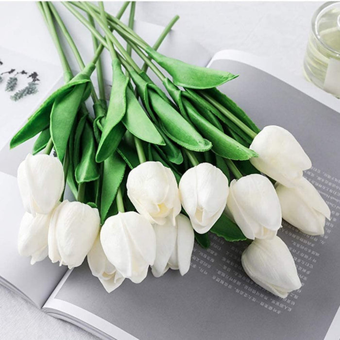 'Real Feel' Tulip Stem - White