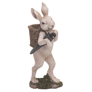 Easter Bunny with Basket and Umbrella Figurine