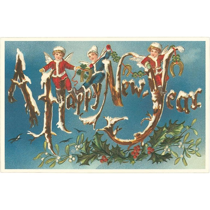 Victorian Santa Angels - Postcard