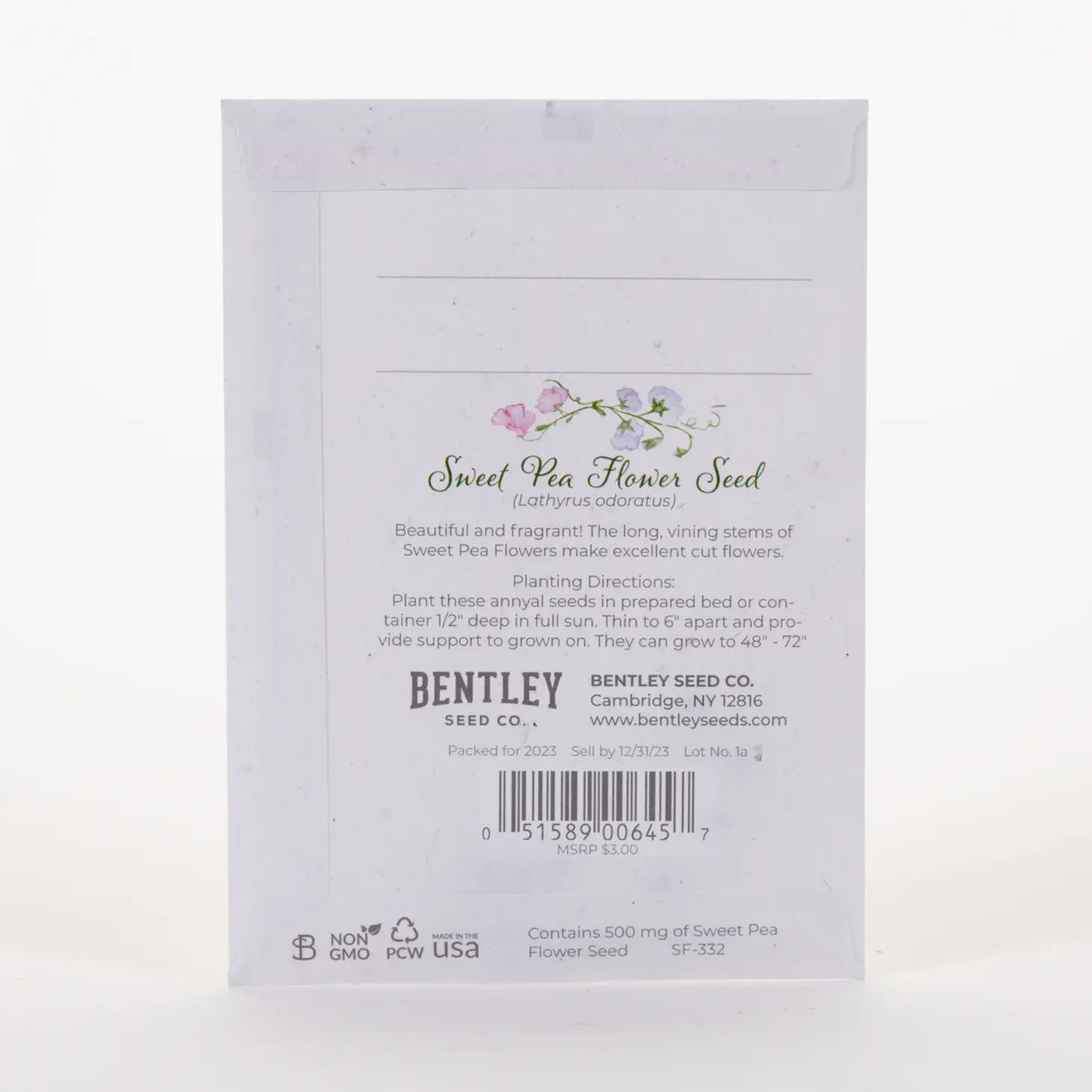 sweet pea flower seed packets Happy Birthday Sweet Pea