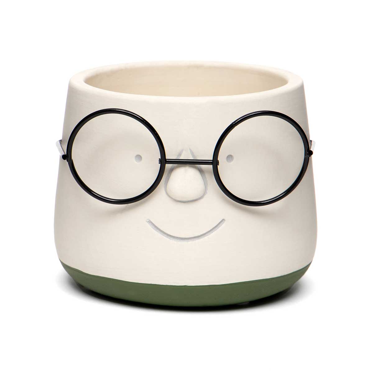plant pot with smiley face Smiley Face Poindexter Concrete Pot