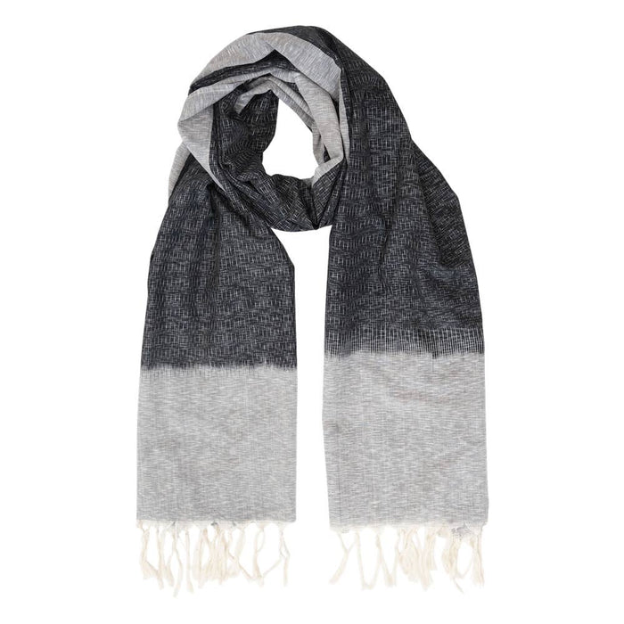 Black with Grey Timeless Ikat Scarf