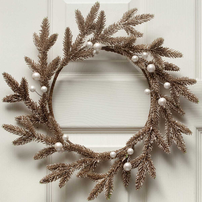 Large Champagne Pine & Berry Wreath