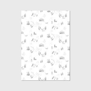 Skiing Wrapping Paper - Single Sheet