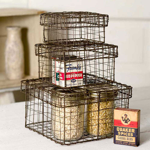 Nesting Wire Boxes - Set of 3