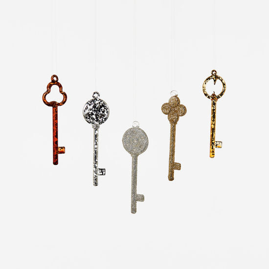 Glitter Key Ornaments