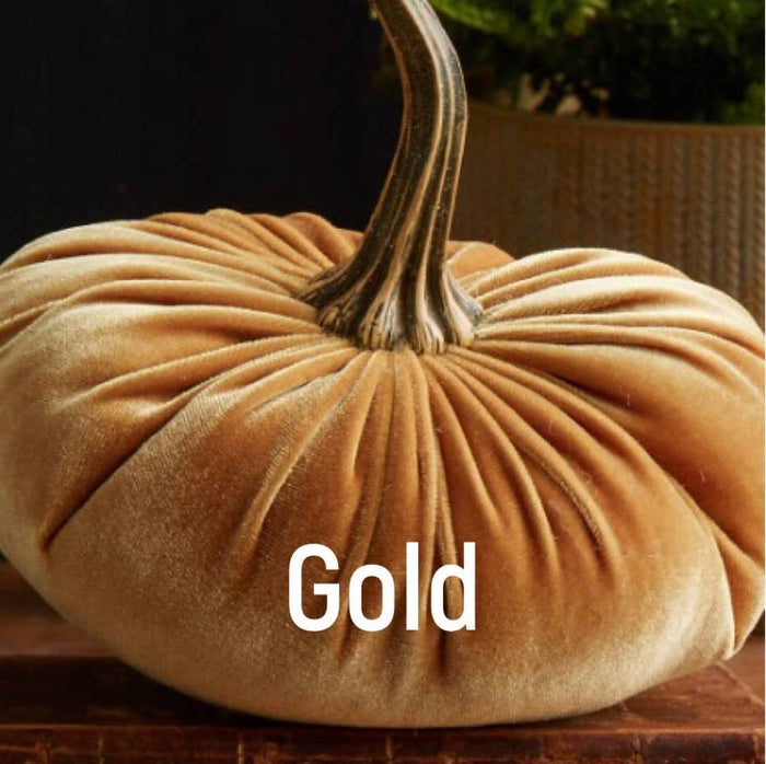 Large Velvet Pumpkin - GOLD