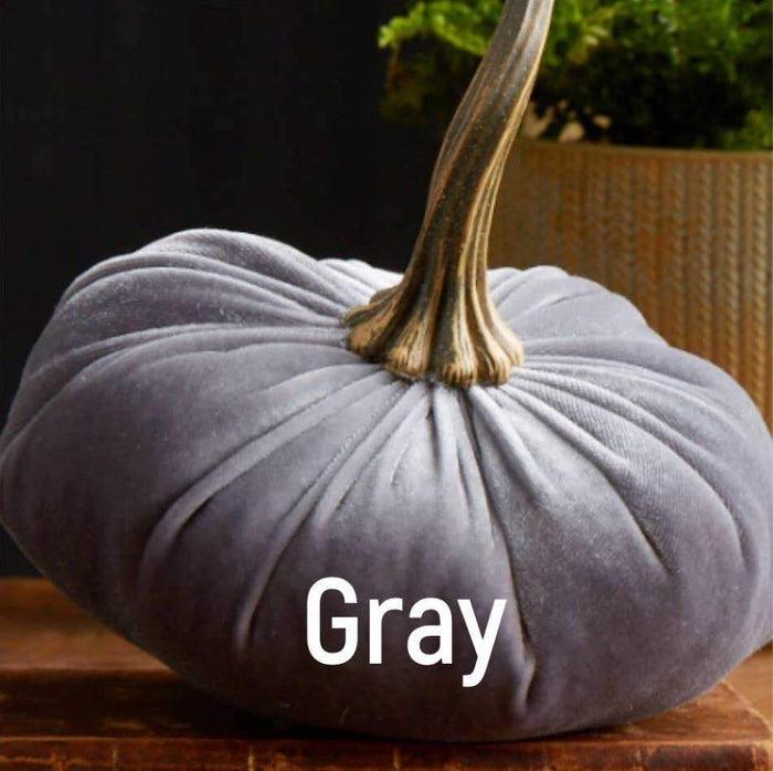 Small Velvet Pumpkin - GRAY