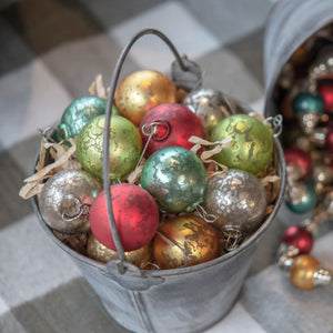 Set of 12 Mini Antique Mercury Glass Ornaments