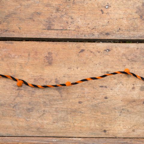 Orange and Black Chenille Garland