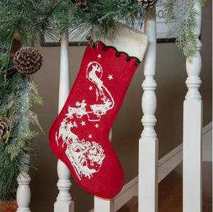 Red 'Santa & Sleigh' Stocking