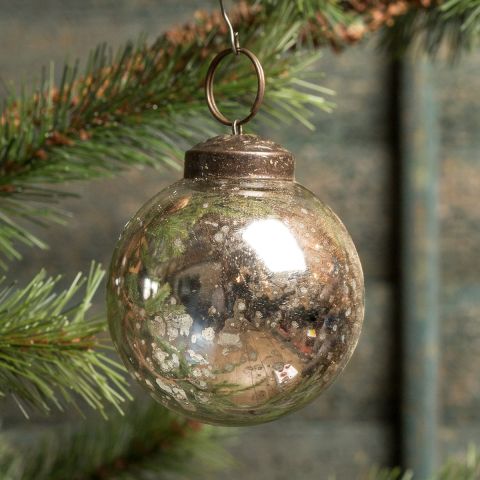 Silver Kugel Ornament - 2"