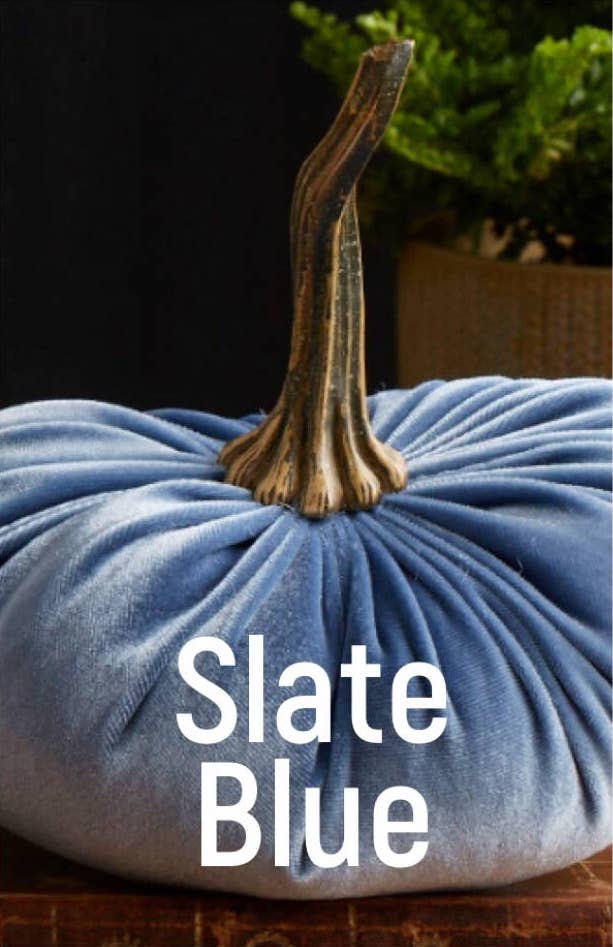 Small Velvet Pumpkin - SLATE BLUE