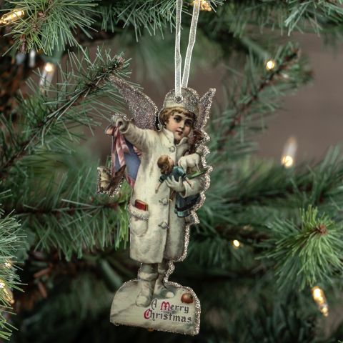 Victorian Angel Boy Cut Out Ornament