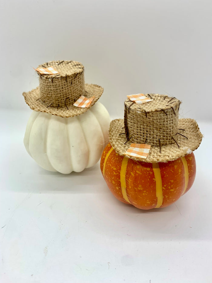 Country Pumpkin with Hat