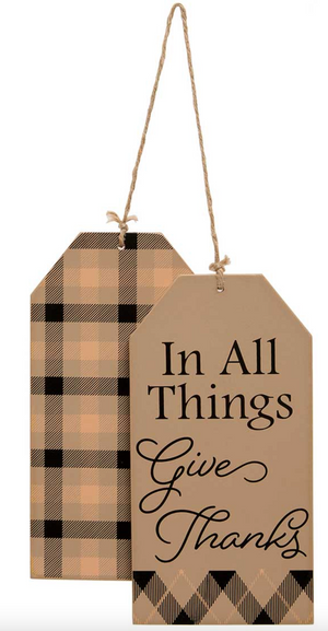 "Give Thanks" Wooden Tags