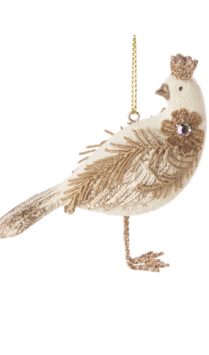 White Dove with Crown Ornament - A