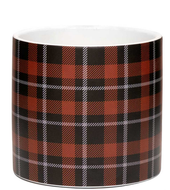 Red, Black & White Plaid Pot - Large