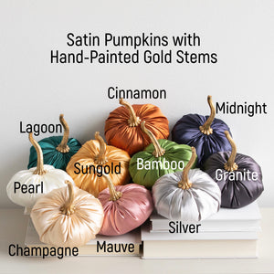 Small Satin Pumpkin - CHAMPAGNE