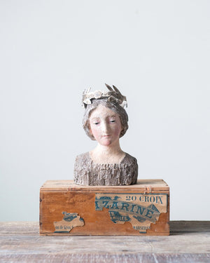 Vintage Magnesia Bust with Crown