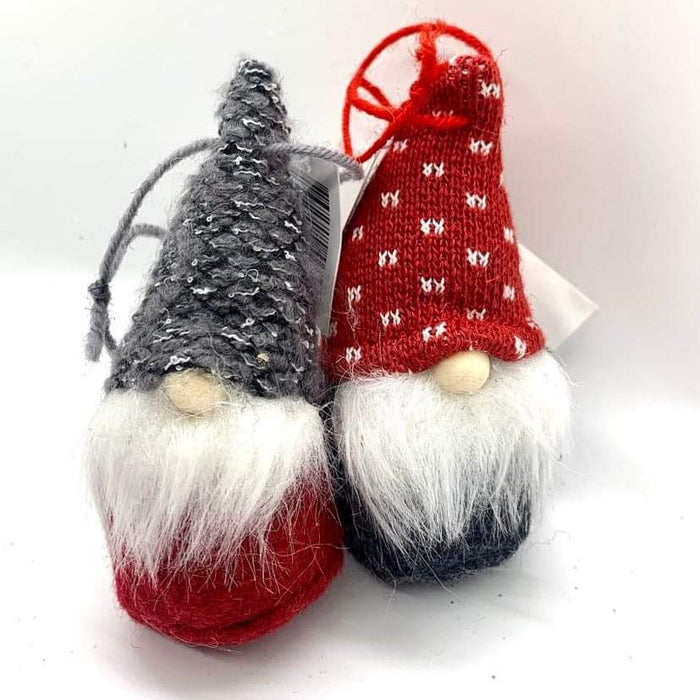 Grey & Red Gnome Ornament