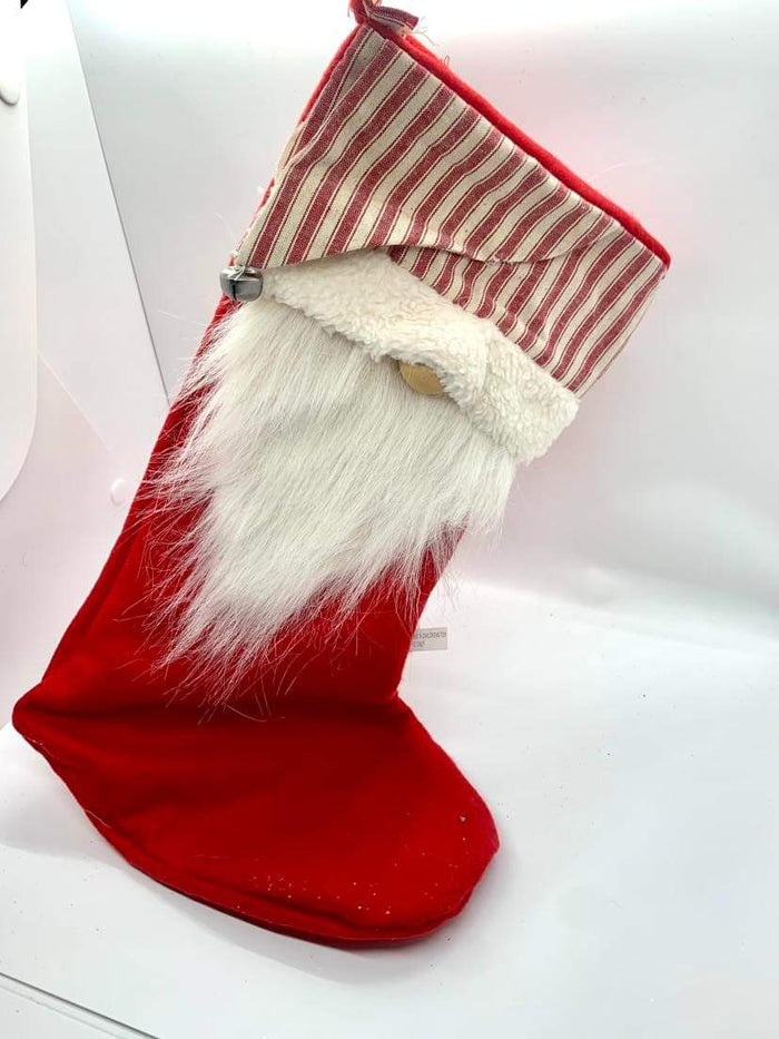 15.5" Red & White Gnome Stocking