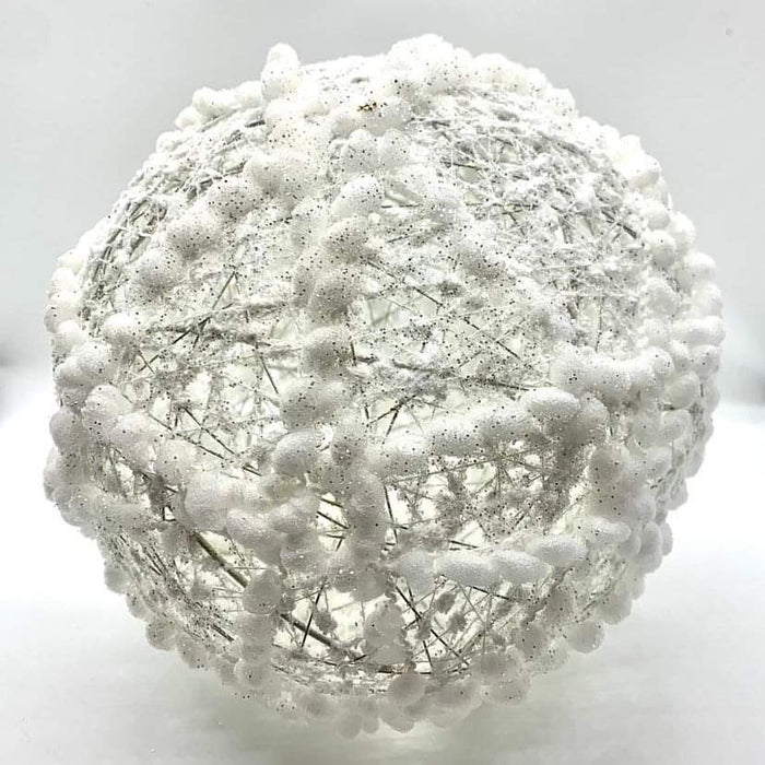 8" White Puff Ornament