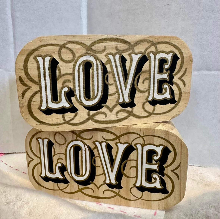 "Love" Wooden Block