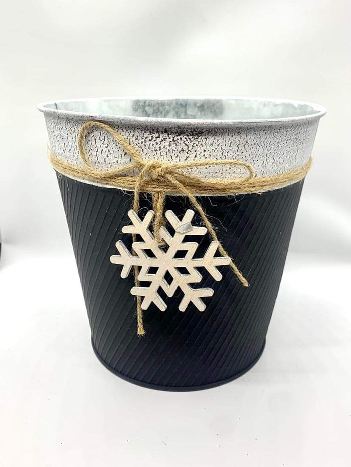 Black Snowflake Bucket