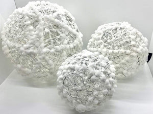 6" White Puff Ornament